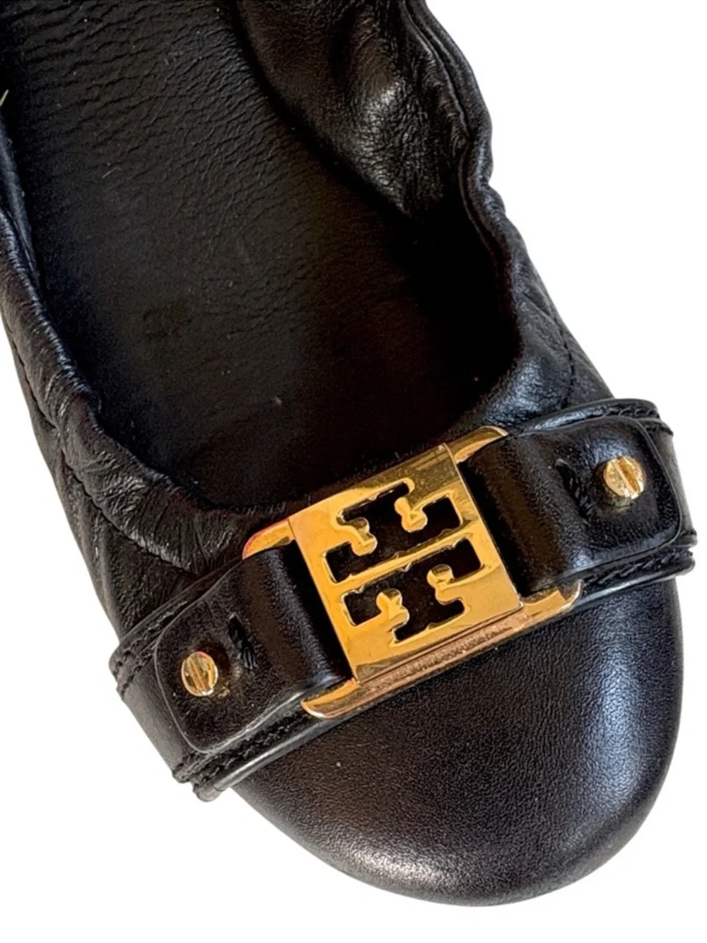 Tory Burch Leather Ambrose Ballet Flats Black Size 7